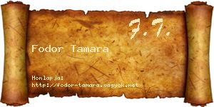 Fodor Tamara névjegykártya